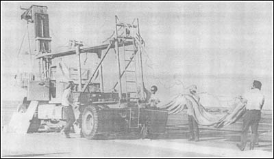 Truck and Crane used as launch vehicle