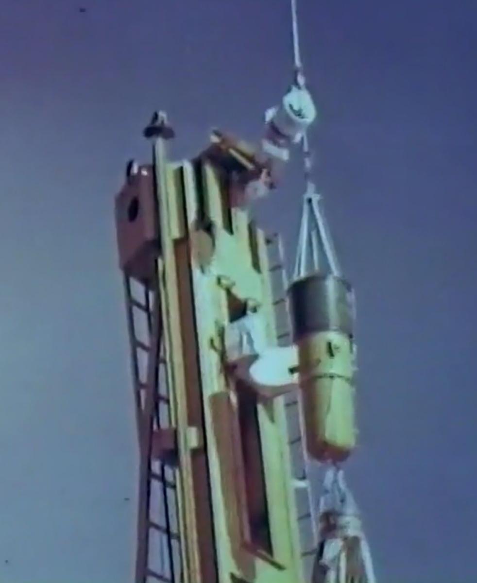 Detailed view of the nuclear device at the moment of the release from the launch vehicle