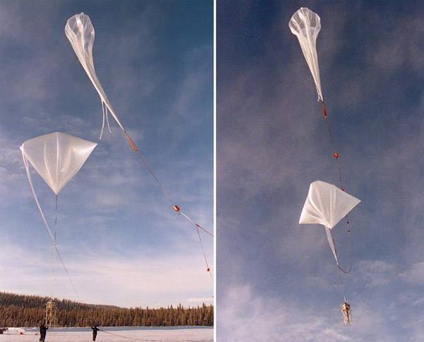 Launch sequence with auxiliary balloon
