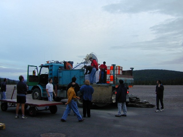 The payload back in Esrange after the recovery