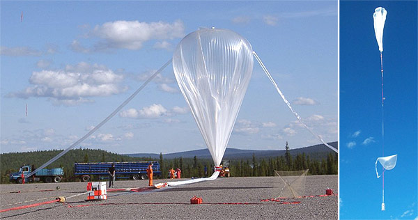 Balloon inflation and launch.