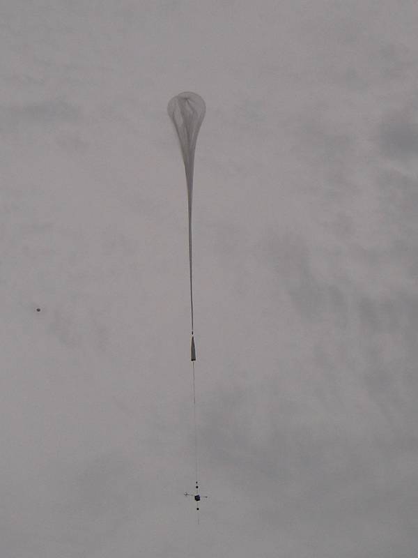 The balloon ascending.