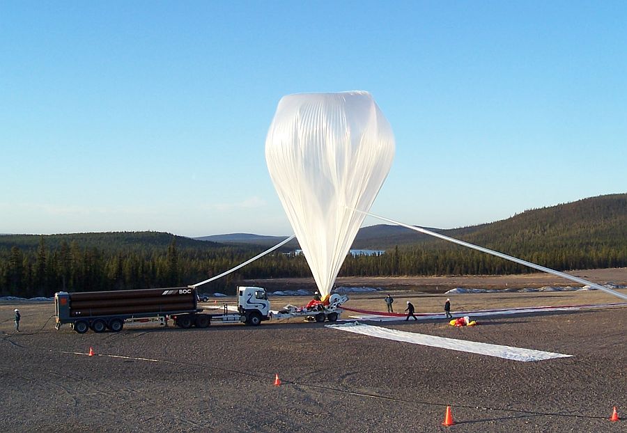 View of the inflation of the balloon (Courtesy: CSBF)