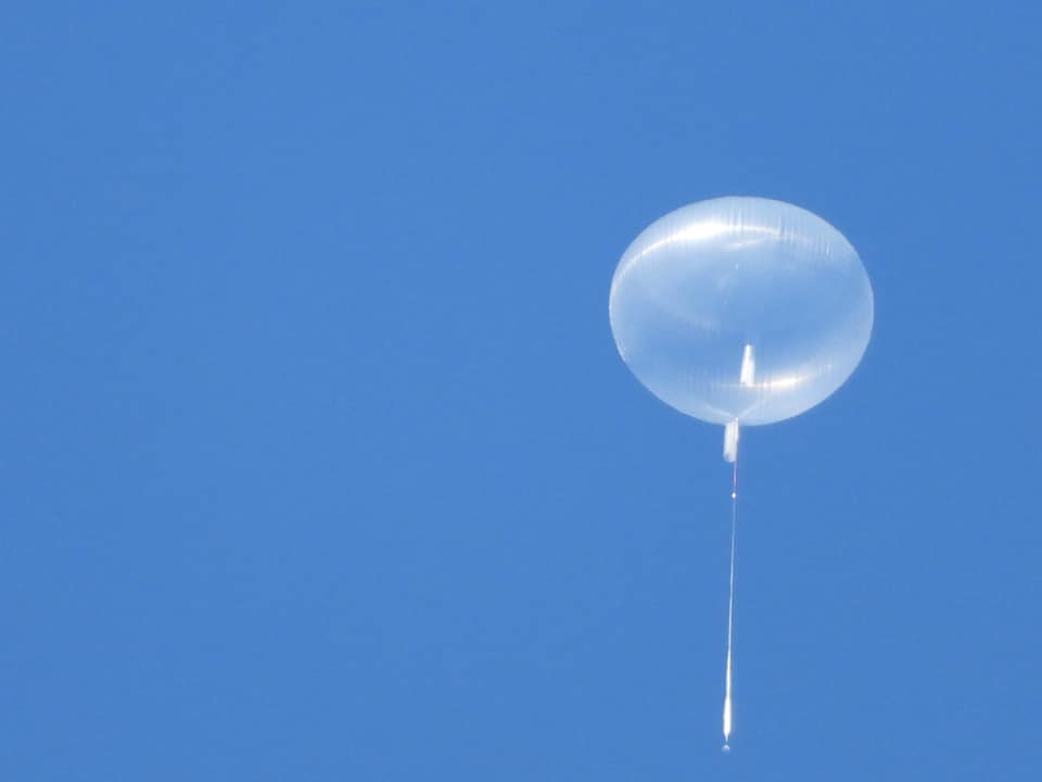 The 402z balloon of SOLAR mission in flight. Image obtained from Timmins by Micheline Gallant-Gauthier