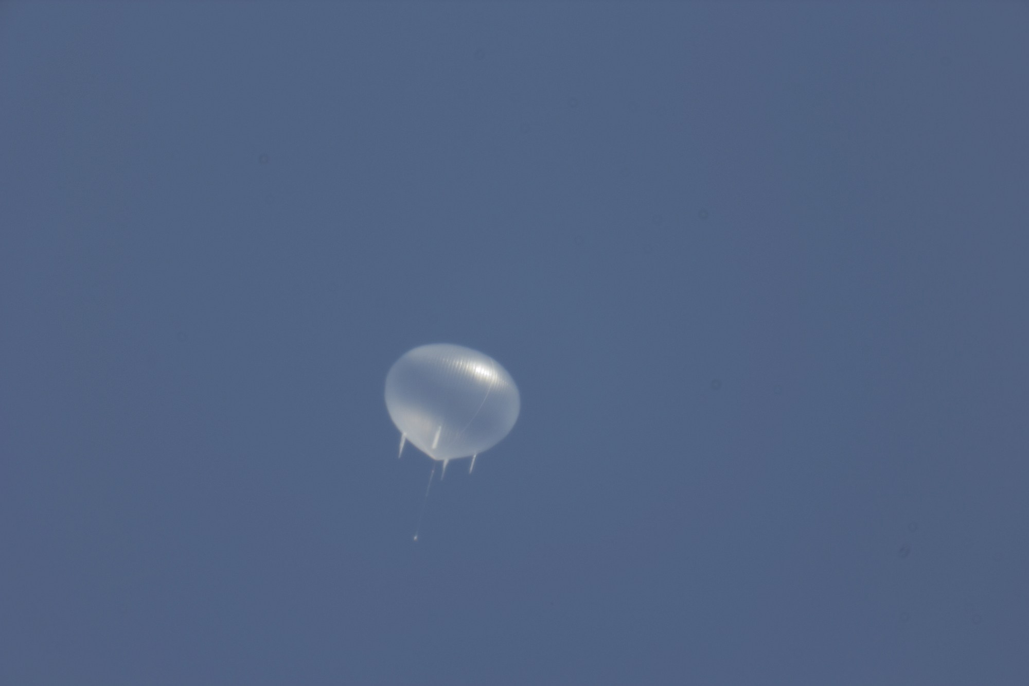 The view of the SMILE balloon at float altitude, fully expanded (Image: David McDonald)