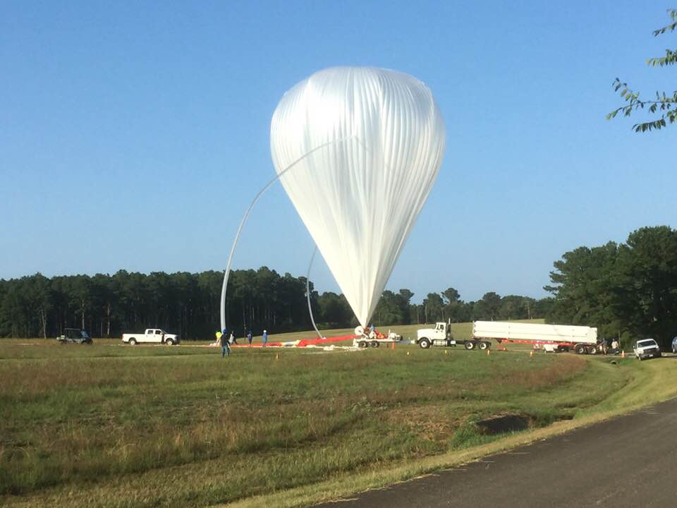 The balloon being inflated (Image: Ross Hays)